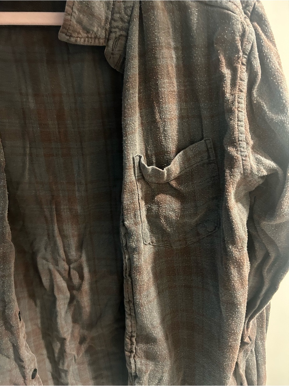 BDG Olive Plaid Lightweight Shirt Jacket
